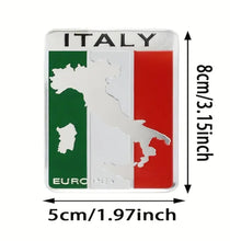 Load image into Gallery viewer, Italy Flag-Map 1-Pcs 8x5CM Aluminum Emblem Car Badge Decals for Bumper, Window
