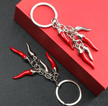 Load image into Gallery viewer, Italian Horn Pendant Key Chain. Goodluck Charm
