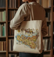 Load image into Gallery viewer, Sicily, Italy Map Canvas Tote Bag – Foldable, Machine Washable, Reusable Grocery Shoulder Bag Durable &amp; Stylish for Shopping,  (13x15 in)
