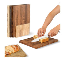 Load image into Gallery viewer, Book Cutting Board Set，100% Acacia Wood，Each Set Comprises Three Pieces, Including a Wooden Stand.Cheese, Bread and Grilled Meat Display
