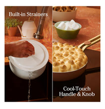 Load image into Gallery viewer, Our Place 8-Piece Essentials Complete Cookware Set - Ceramic Fry Pan Trio &amp; Modular Rack Storage | Nontoxic Thermakind™ Nonstick, Oven Safe up to 450°F &amp; Compatible with All Cooktops | Char
