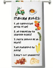 Load image into Gallery viewer, Italian Kitchen Towel and Decor - Hand Towel, Chef Gifts, Rules Dish Towel
