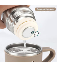 Load image into Gallery viewer, Stainless Steel Thermo 500ml/16.9oz Vacuum Insulated Bottle with Cup for Coffee Hot drink and Cold drink water flask.(Brown,Set)
