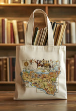 Load image into Gallery viewer, 1pc Sicily Italy Map Canvas Tote Bag – Foldable, Machine Washable, (13.7x15.7in)
