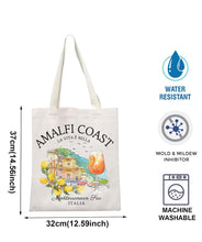 Load image into Gallery viewer, Italy Canvas Tote Bag - Amalfi Coast Scene
