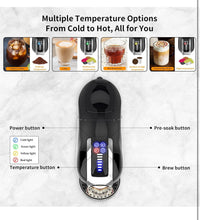 Load image into Gallery viewer, KOTLIE Single Cup Coffee Maker, Multi Capsule Machine Compatible With Various Capsule Types, 4 Temperature Settings, 7 Water Volume Levels,19 Bar(Glossy Black)
