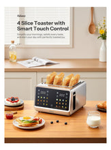 Load image into Gallery viewer, Yabano 4-Slice Toaster with Smart Touch Control, 6 Shade Levels &amp; 6 Bread Settings, Extra Wide Slot for Bagels/English Muffins, Compact Design with Removable Crumb Tray
