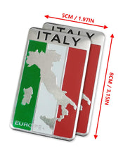 Load image into Gallery viewer, Italy Flag-Map 1-Pcs 8x5CM Aluminum Emblem Car Badge Decals for Bumper, Window
