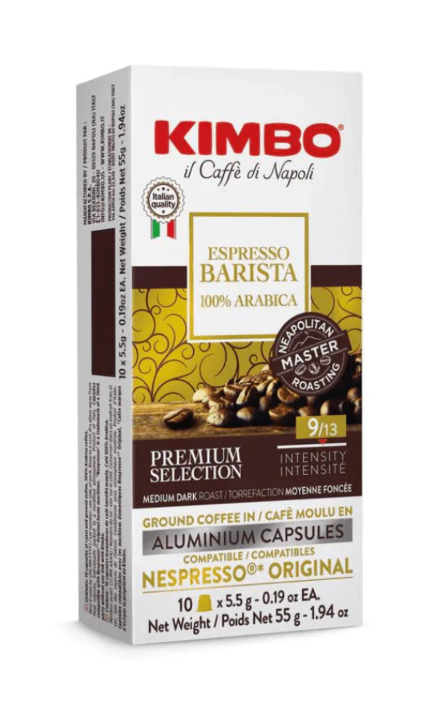 Kimbo Nespresso Compatible Barista 100% Arabica Aluminum Capsules, (Case of 100)