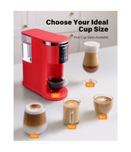 Load image into Gallery viewer, SHARDOR K Cup Coffee Maker Compatible with Ground Coffee &amp; Teas, Single Serve Coffee Machine, 6–14oz Adjustable Brew Sizes, 40oz Detachable Water Reservoir, Descale Settings, Red

