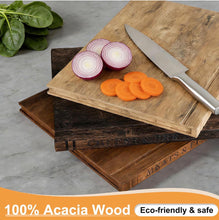 Load image into Gallery viewer, Book Cutting Board Set，100% Acacia Wood，Each Set Comprises Three Pieces, Including a Wooden Stand.Cheese, Bread and Grilled Meat Display
