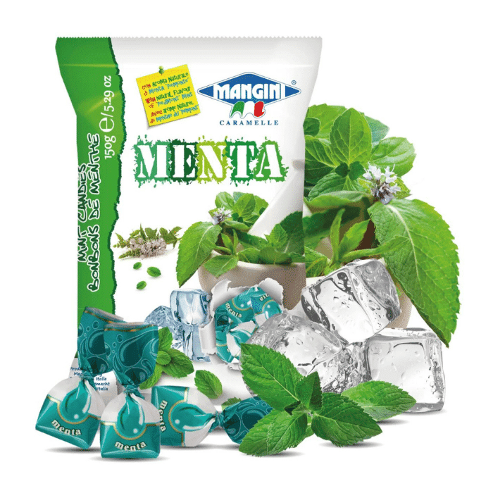 Mangini Menta Ripiena Hard Candy, 5.29 oz (14-Pack Case