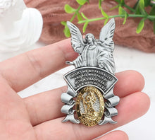 Load image into Gallery viewer, St Christopher Medal Car Saint Christopher Visor Clip Guardian Angel Visor
