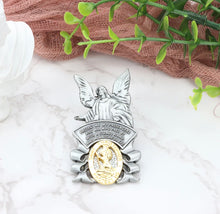 Load image into Gallery viewer, St Christopher Medal Car Saint Christopher Visor Clip Guardian Angel Visor
