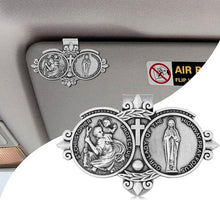 Load image into Gallery viewer, Saint Christopher Medal Car Saint Christopher Visor Clip Auto Sun Visor Accessories
