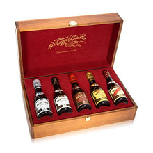 Load image into Gallery viewer, Giuseppe Giusti Historical Collection of 5 Italian Balsamic Vinegars from Modena with Wooden Gift Box - Award Winning, Aged, Gourmet Vinegar - 100ml Bottles
