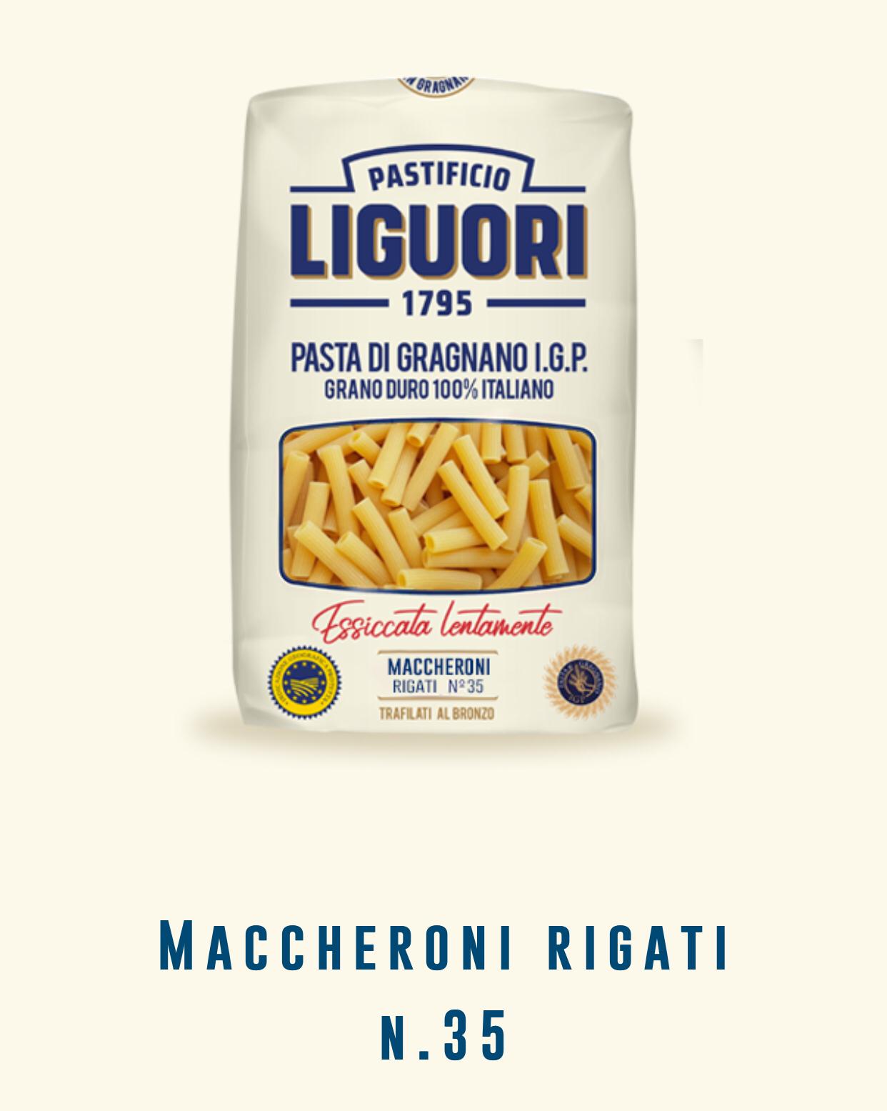 Liguori Maccheroni Rigati / N.35 (16-Pack Discount) – Delizioso Gourmet