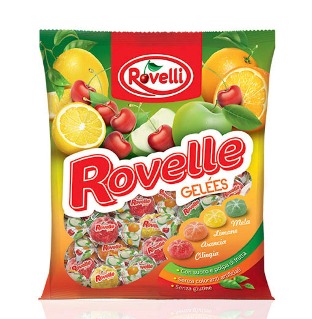 Rovelle Fruit Jelly Candy - Apple, Lemon, Orange & Cherry / 160gm each ( 32Packages Per Case)