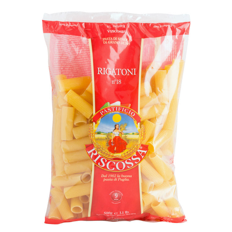 Riscossa Pasta Rigatoni, #18, 1lb. (12-Packs)