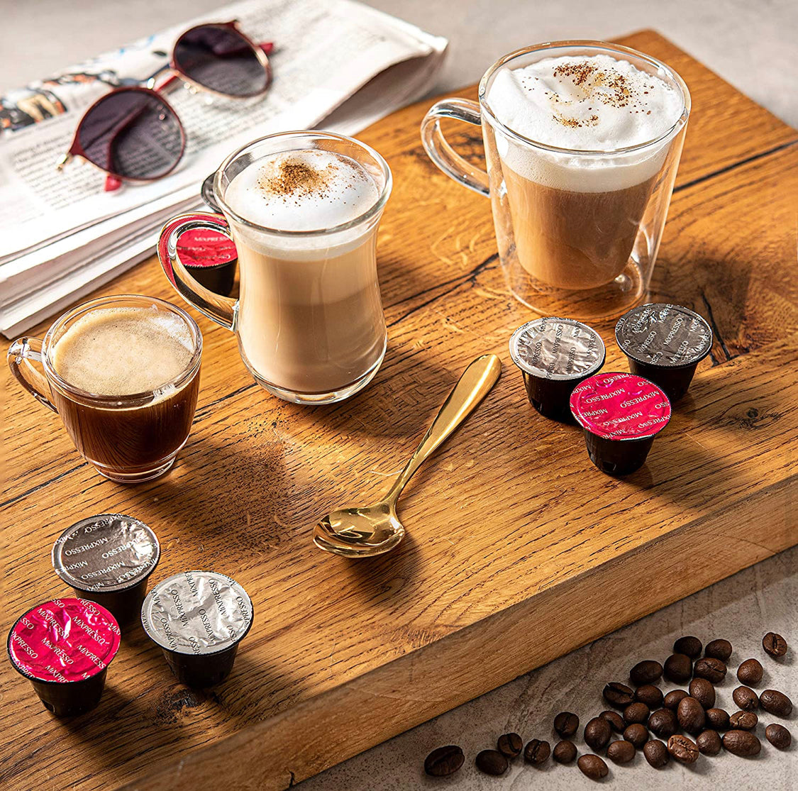 Mixpresso Máquina de café expreso para cápsulas compatibles con  Nespresso, cafetera de una sola porción programable para cápsulas de  espresso, bomba de alta presión italiana de 19 bares, cafetera : Hogar