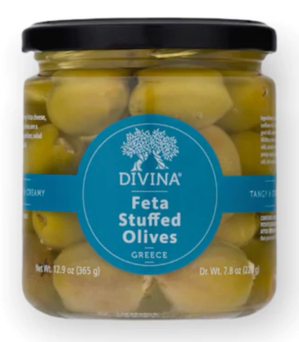 Divina Olives Stuffed With Feta Cheese, 7.8 Oz. (4-Jar Pack)