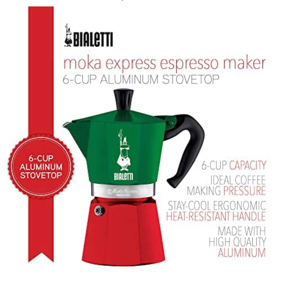Cafetera Moka Bialetti Express Plateada (6 Tazas de espresso - 270