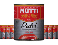 Load image into Gallery viewer, Mutti Whole Peeled Tomatoes (Pelati), 28 oz. | 12 Pack | Italy’s #1 Brand of Tomatoes | Fresh Taste for Cooking | Canned Tomatoes | Vegan Friendly &amp; Gluten Free | No Additives or Preservatives
