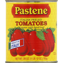 Load image into Gallery viewer, Pastene Tomatoes, Italian Peeled, in Puree with Basil Leaf ( Case of 12 / 28oz. Each)
