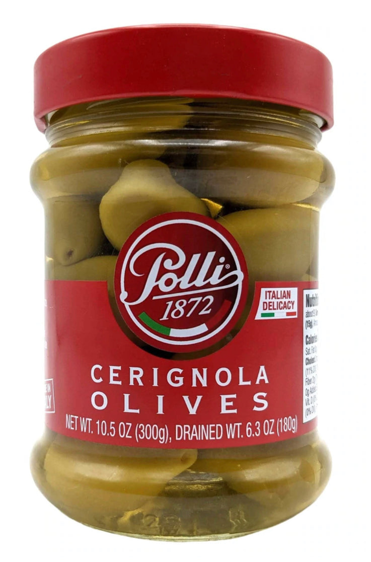 Polli Cerignola Olives, 10.5 oz (6-Jars Special)