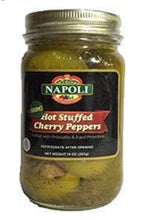 Load image into Gallery viewer, Napoli Hot Stuffed Cherry Peppers / Stuffed with Prosciutto &amp; Aged Provalone 14oz / 397g (2-pack)
