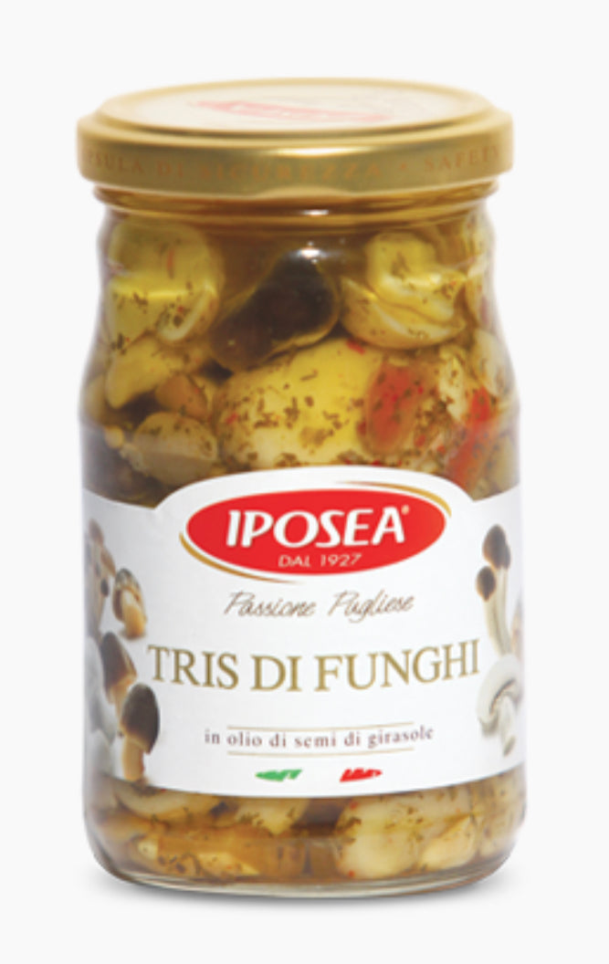 Iposea Three kind of Mushroom in Oil, (314g x 12 Jars )