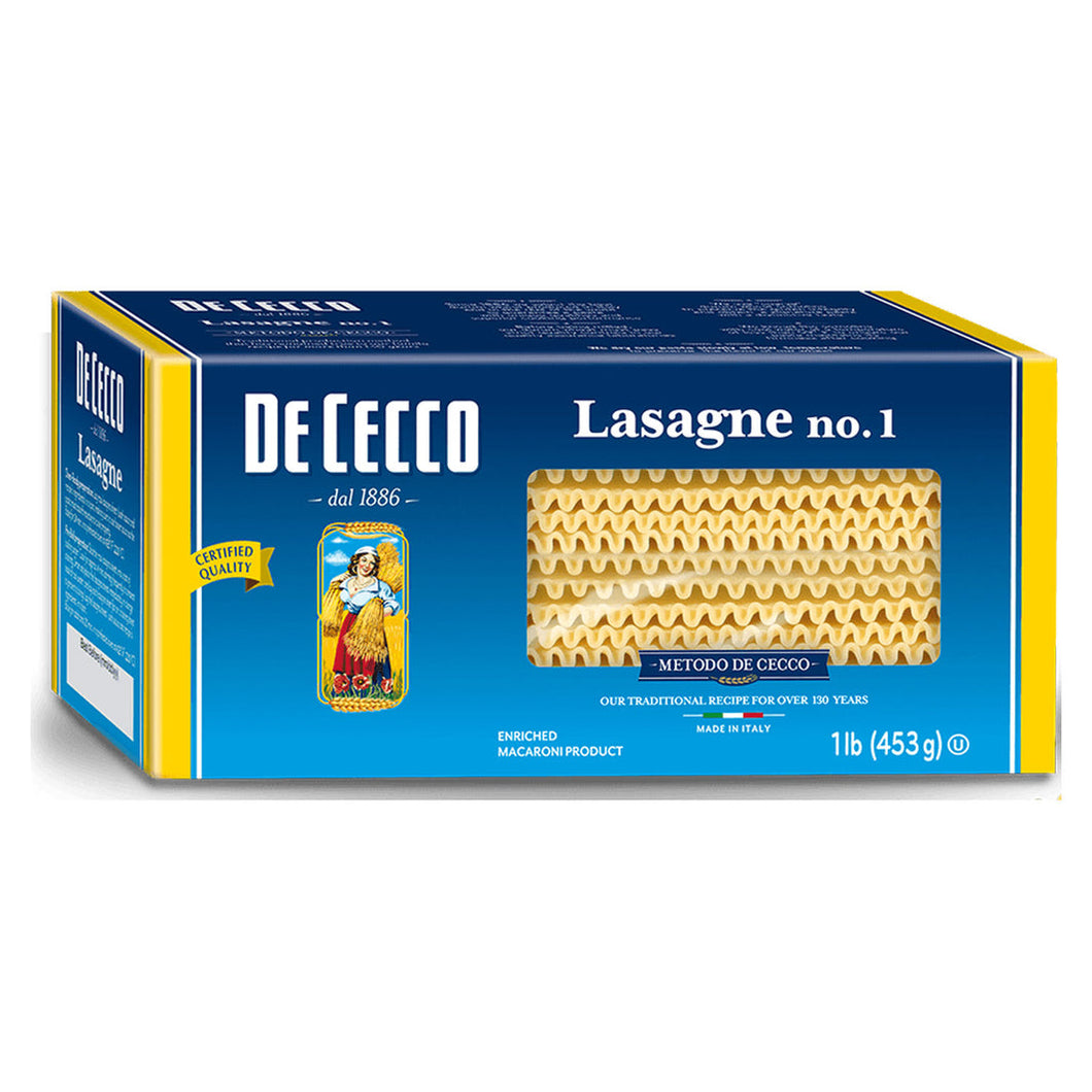 De Cecco Lasagne Pasta, #1, 1 lb  (Case of 12)