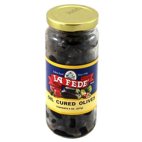 La Fede Oil Cured Olives, 8 oz ( 6- Jar Pack)