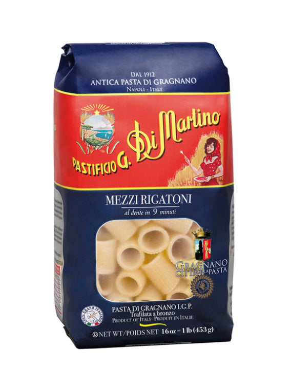 Di Martino Mezzi Rigatoni I.G.P Pasta (8/Packs - 1/Lb. Each)