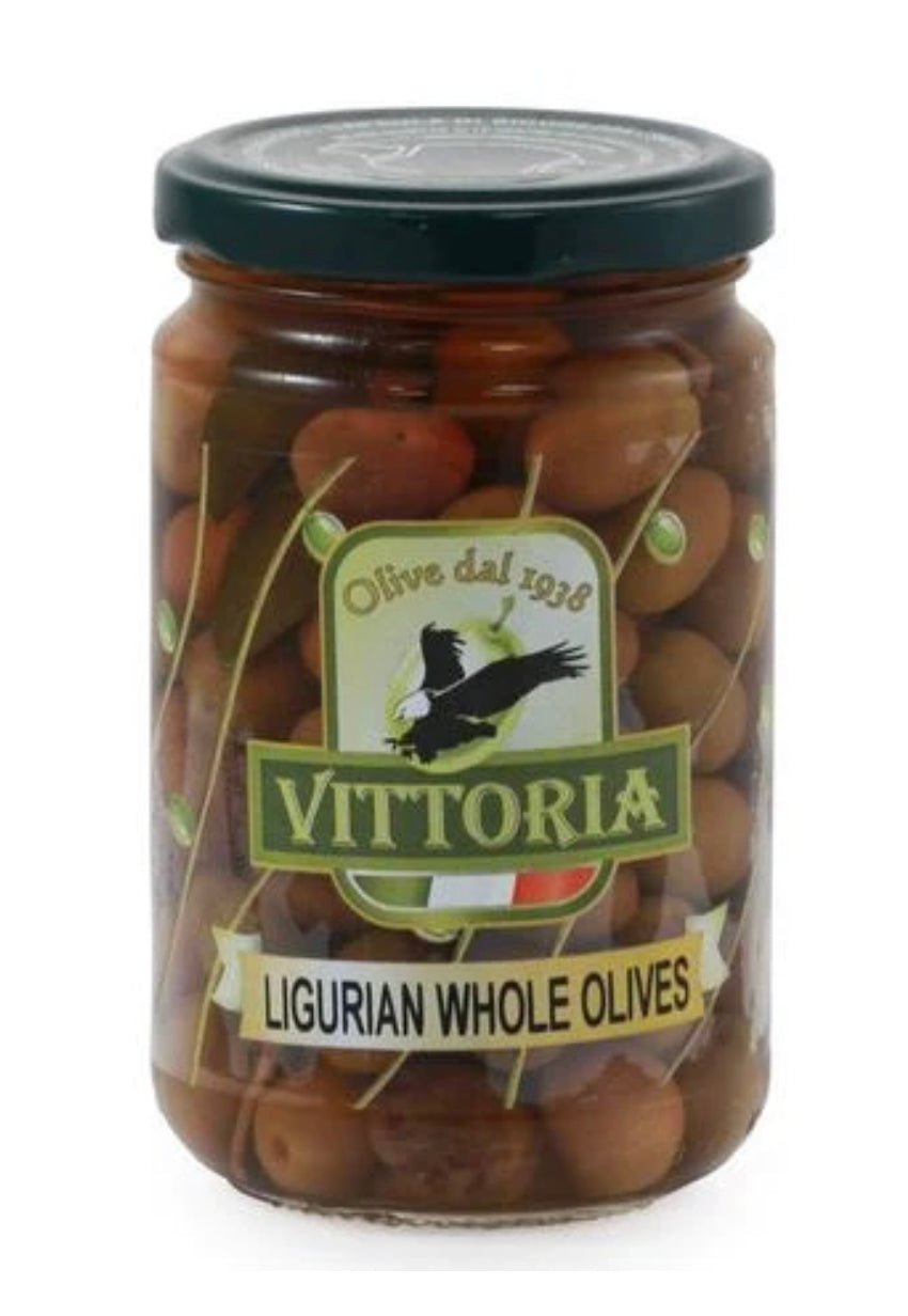 Vittoria Ligurian Whole Olives, 11.08 oz (Case of 12 Jars)