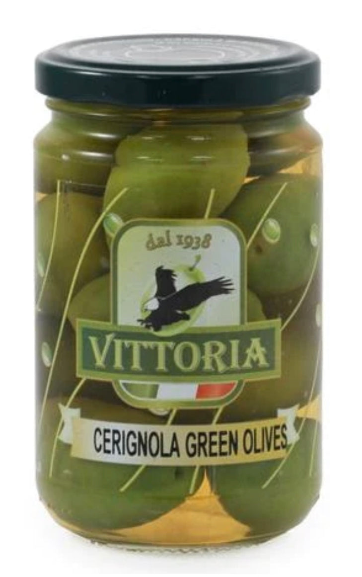 Vittoria Cerignola Green Olives, 310g (6-Jars)