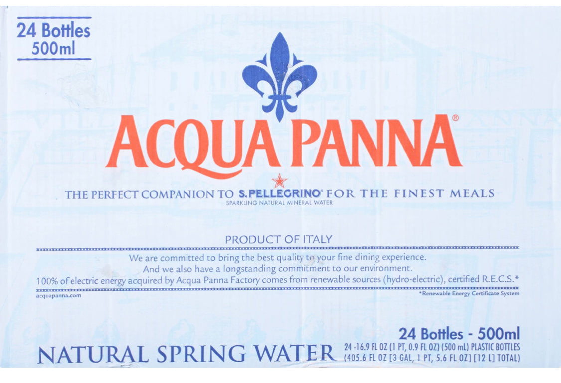 Acqua Panna Still Mineral Water 500ml Plastic Bottles (24 per Case) –  Delizioso Gourmet