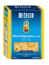 Load image into Gallery viewer, De Cecco Enriched Macaroni Mezzi Rigatoni, 1 Pound (12 Packs Per Case )
