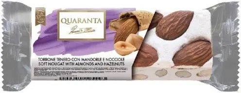 Quaranta Mini Soft Nougat with Almonds and Hazelnuts, 1.8 oz (15 - Pieces Per Case)