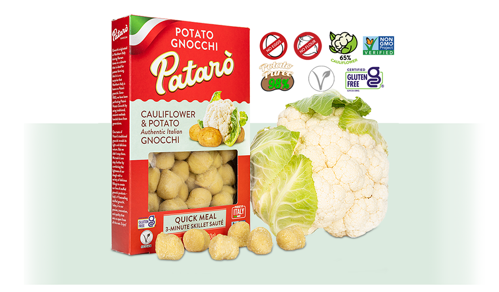 Pataro CAULIFLOWER GNOCCHI 340gr . (6-Packs Per Case)