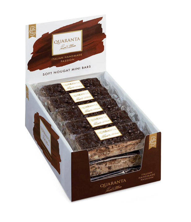 Quaranta Mini Soft Nougat with Dark Chocolate, 1.8 oz (Case of 15 Pieces)