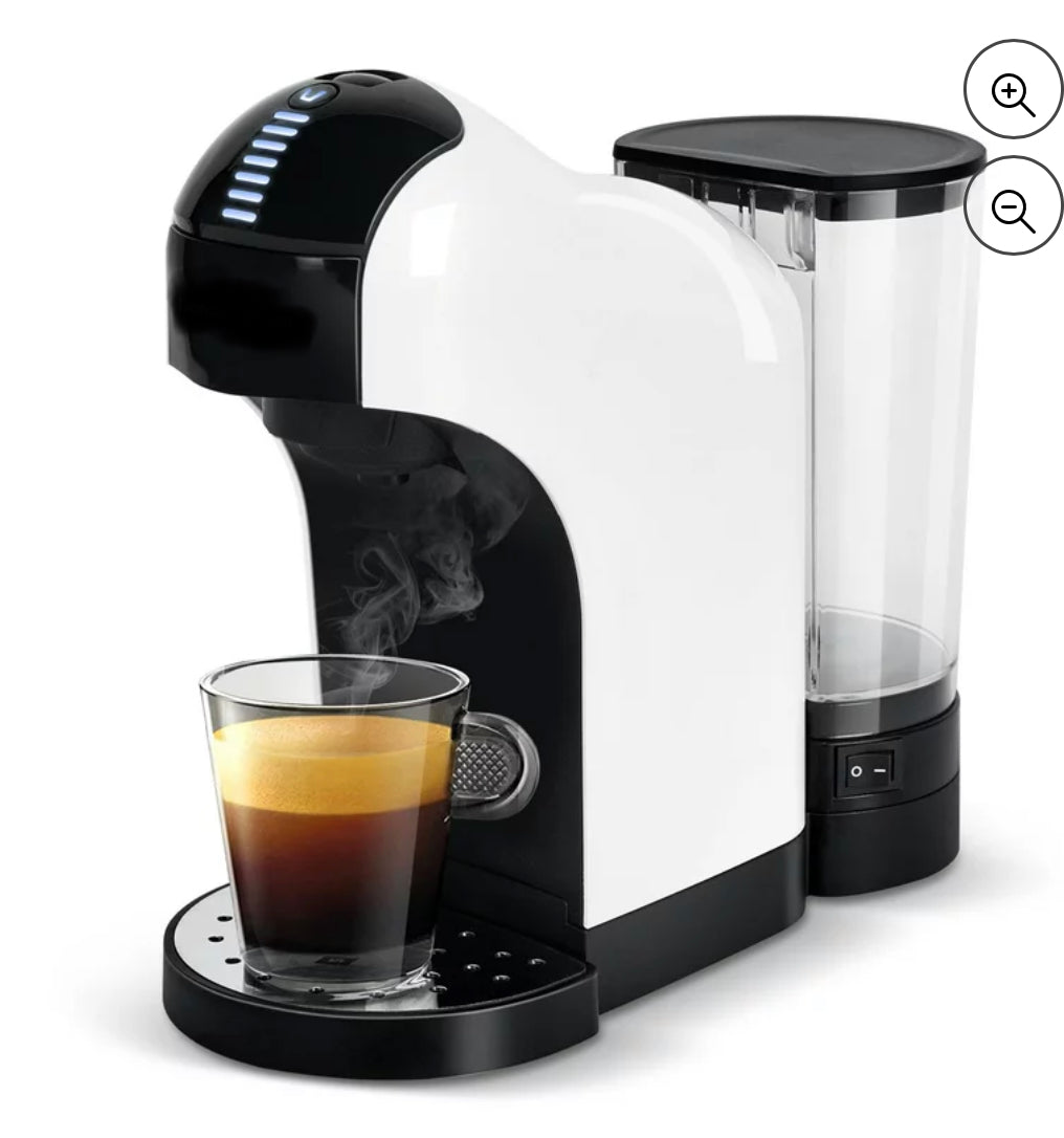 3 in 1 Espresso Coffee Machine with Capsules for Nespresso , Dolce Gusto  and Ground Coffee,White + 1Case of Respresso Borbone Pods 100ct.