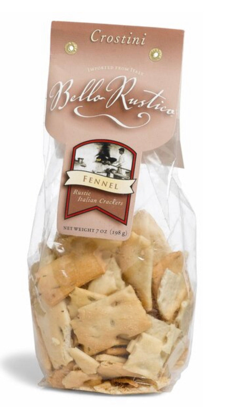 Bello Rustica Crostini, Fennel Rustic Italian Crackers, 7-Ounce 12-Bags