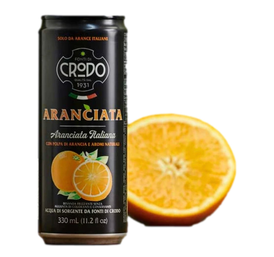 Aranciata / Real Orange Pulp By Crodo - 11.2 fl oz (24-Cans Per Case)