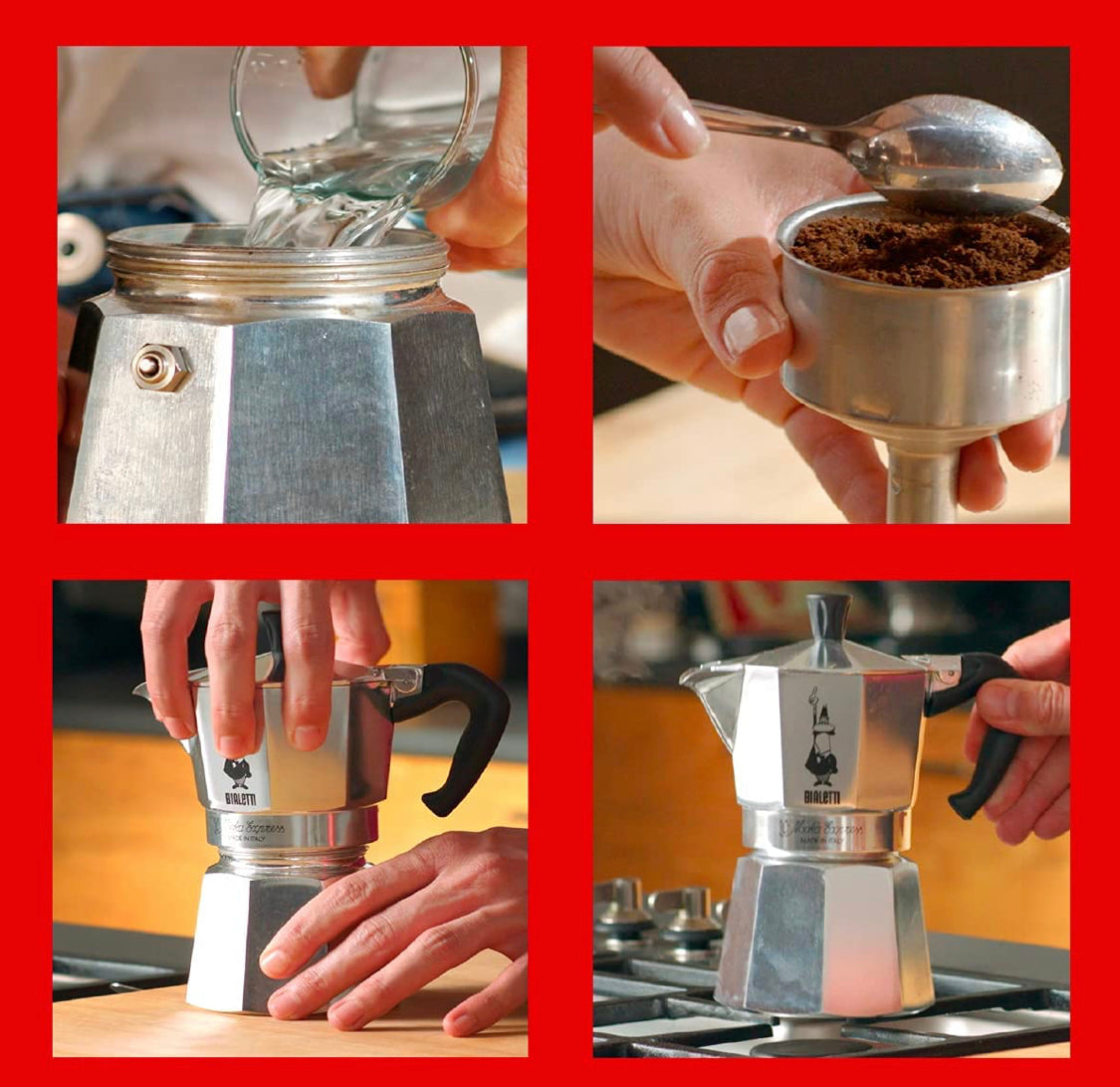 MOKA pot Bialetti Express 3 cups, aluminium – I love coffee