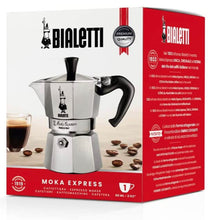 Load image into Gallery viewer, Bialetti - Moka Express: Iconic Stovetop Espresso Maker, Moka Pot 1 Cup (2 Oz - 60 Ml), Aluminium, Silver
