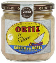 Load image into Gallery viewer, Ortiz Family Reserve Aged White Tuna in Olive Oil *Glass Jars*9.52oz   (Case of 12)
