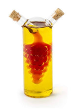 Load image into Gallery viewer, Grape Motif Oil and Vinegar Cruet Dispenser Bottle, Clear Borosilicate Glass
