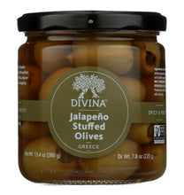 Load image into Gallery viewer, Divina - Green Olives Stuffed With Jalapeno Peppers - (Case Of 6)- 7.8 Oz.
