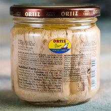 Load image into Gallery viewer, Ortiz Family Reserve Aged White Tuna in Olive Oil *Glass Jars*9.52oz   (Case of 12)
